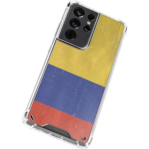 Colombia Flag Distressed Galaxy S21 Ultra 5G Clear Case